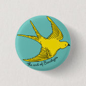 Badge Rond 2,50 Cm Bouton Fin de la paralysie Oiseau jaune (Devant)