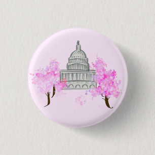 Badge Rond 2,50 Cm Bouton Fleur de cerise