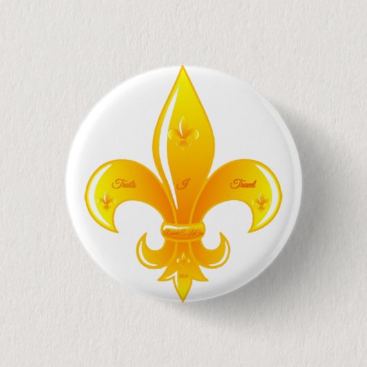 Badge Rond 2,50 Cm Bouton Fleur De Lis (Devant)