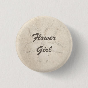 Badge Rond 2,50 Cm Bouton Fleur Plage Serenity