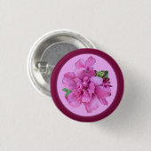 Badge Rond 2,50 Cm Bouton Fleur Rose (Devant & derrière)