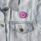Badge Rond 2,50 Cm Bouton Fleur Rose (En situation)