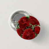 Badge Rond 2,50 Cm Bouton Fleurs de carnation rouge (Devant & derrière)