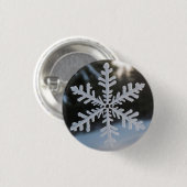Badge Rond 2,50 Cm Bouton Flocon de Neige (Devant & derrière)