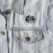 Badge Rond 2,50 Cm Bouton Flocon de Neige (En situation)