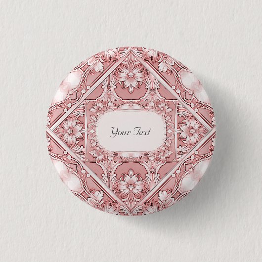 Badge Rond 2,50 Cm Bouton floral rose (Devant)