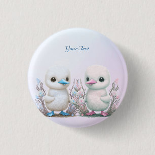 Badge Rond 2,50 Cm Bouton floral Twin Ducks