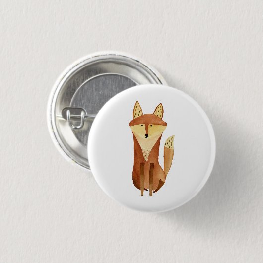 Badge Rond 2,50 Cm Bouton Fox (Devant & derrière)