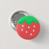 Badge Rond 2,50 Cm bouton fraise (Devant & derrière)