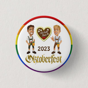 Badge Rond 2,50 Cm Bouton Gay LGBTQIA+ Oktoberfest 2023 Gay Pin
