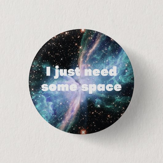 Badge Rond 2,50 Cm Bouton Geek Espace (Devant)