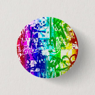 Badge Rond 2,50 Cm Bouton Graffiti Arc-en-ciel