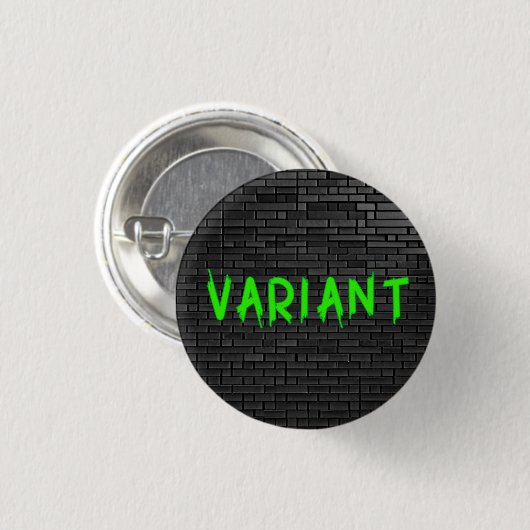 Badge Rond 2,50 Cm Bouton Graffiti vert VARIANT (Devant & derrière)