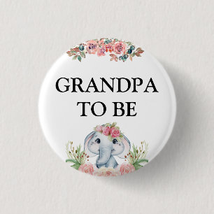 Badge Rond 2,50 Cm Bouton grand-père Baby shower éléphant