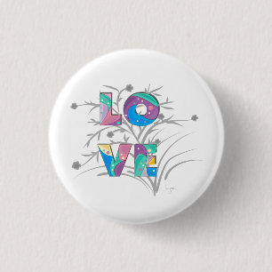 Badge Rond 2,50 Cm Bouton graphique moderne et élégant LOVE