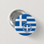 Badge Rond 2,50 Cm Bouton Grèce, mode Drapeau grec patriotique (Devant & derrière)