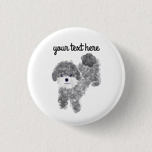 Badge Rond 2,50 Cm Bouton Gris #1 (Devant)