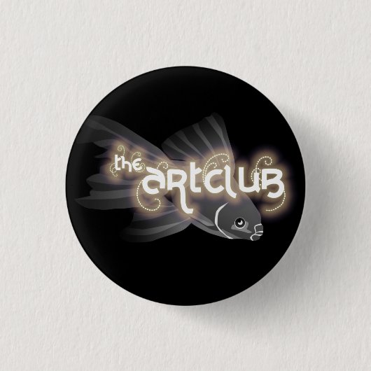 Badge Rond 2,50 Cm Bouton gris de poissons (Devant)