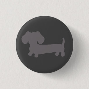 Badge Rond 2,50 Cm Bouton gris de teckel pour des vestes et des sacs