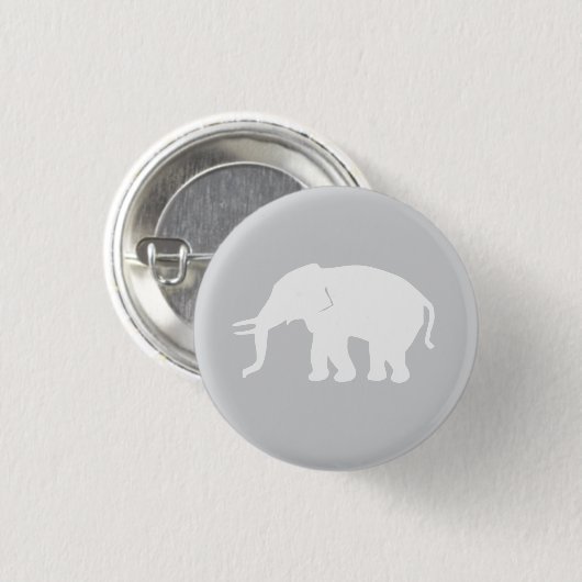 Badge Rond 2,50 Cm Bouton gris d'éléphant (Devant & derrière)