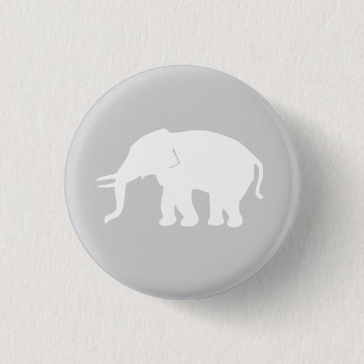 Badge Rond 2,50 Cm Bouton gris d'éléphant (Devant)