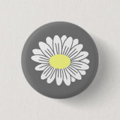 Badge Rond 2,50 Cm Bouton gris Fleur Faisy (Devant)