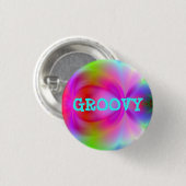 Badge Rond 2,50 Cm Bouton Groovy (Devant & derrière)