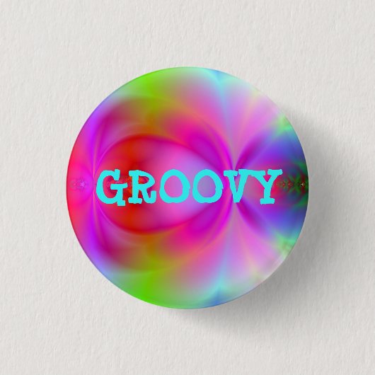 Badge Rond 2,50 Cm Bouton Groovy (Devant)