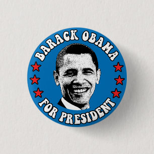 Badge Rond 2,50 Cm Bouton Groovy Obama Président