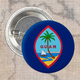 Badge Rond 2,50 Cm Bouton Guam, mode patriotique du drapeau guaméen