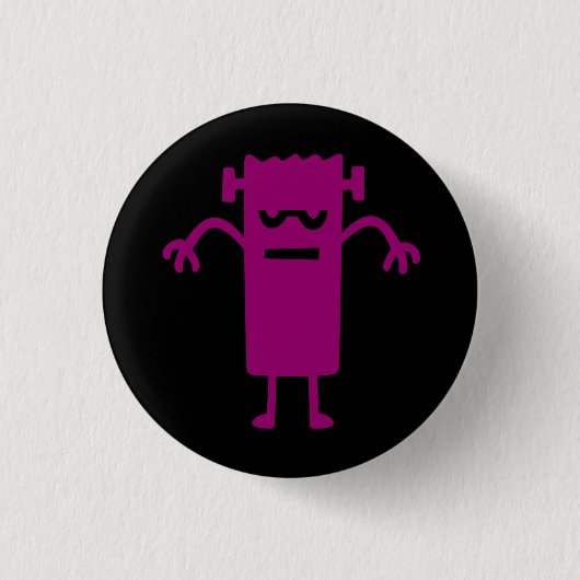 Badge Rond 2,50 Cm Bouton Halloween Clip Art Frankenstein (Devant)