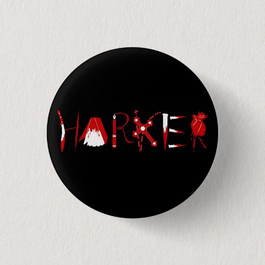 Badge Rond 2,50 Cm Bouton Harker (Devant)