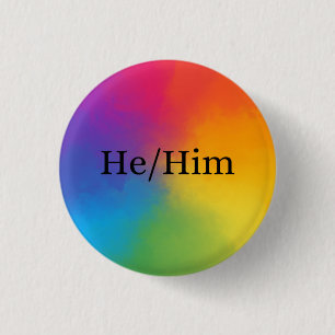 Badge Rond 2,50 Cm Bouton He/Him Pronoun