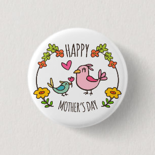 Badge Rond 2,50 Cm Bouton heureux adorable de Pin du jour de mère