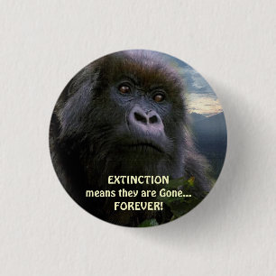Badge Rond 2,50 Cm Bouton "HOPE" anti-extinction du gorille de montag
