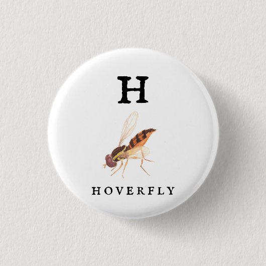 Badge Rond 2,50 Cm Bouton Hoverfly (Devant)