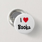 Badge Rond 2,50 Cm Bouton I Love Books (Devant & derrière)