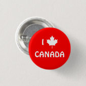 Badge Rond 2,50 Cm Bouton I Maple Leaf Canada (Devant & derrière)