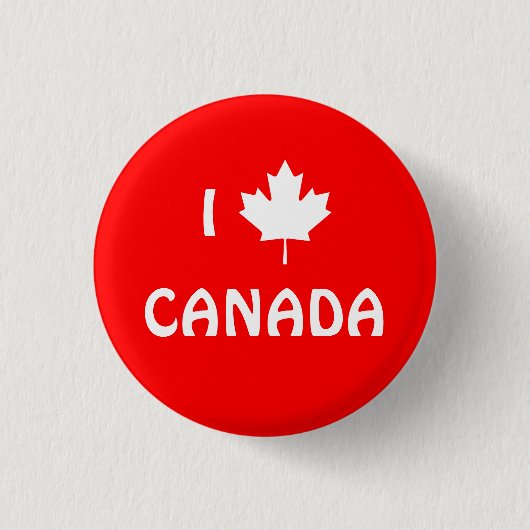 Badge Rond 2,50 Cm Bouton I Maple Leaf Canada (Devant)