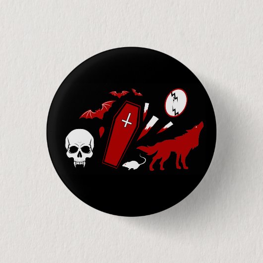 Badge Rond 2,50 Cm Bouton Icônes Dracula (Devant)