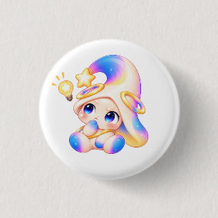 Badge Rond 2,50 Cm Bouton Idée Lumineuse Pastel - Épingle Créative