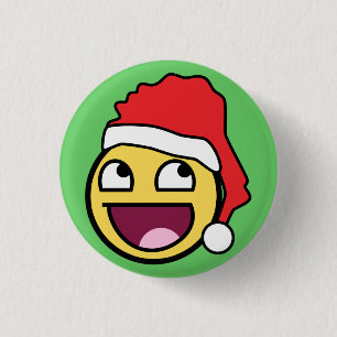 Badge Rond 2,50 Cm Bouton impressionnant de Père Noël de visage