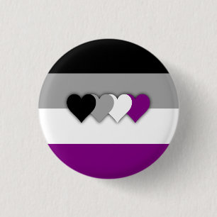 Badge Rond 2,50 Cm Bouton indicateur Asexuality