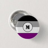 Badge Rond 2,50 Cm Bouton indicateur d'asexualité personnalisée (Devant & derrière)