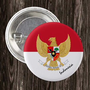 Badge Rond 2,50 Cm Bouton Indonésie, Drapeau patriotique indonésien