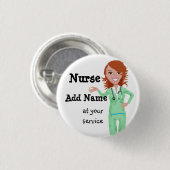 Badge Rond 2,50 Cm Bouton infirmière personnalisée (Devant & derrière)