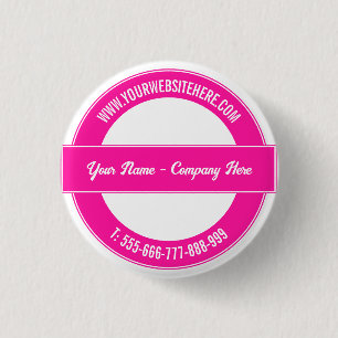 Badge Rond 2,50 Cm Bouton Informations sur le téléphone du site Web d