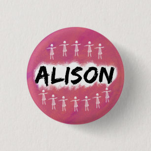 Badge Rond 2,50 Cm Bouton/insigne noirs orphelins - Alison