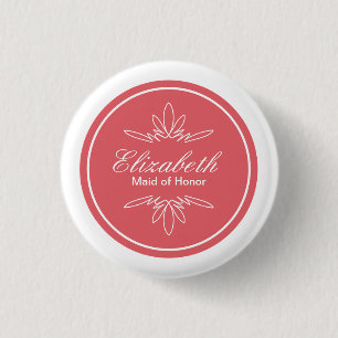 Badge Rond 2,50 Cm Bouton intemporel de nom de noce de charme - s'est