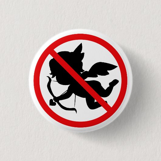 Badge Rond 2,50 Cm Bouton Interdire Cupid (Devant)